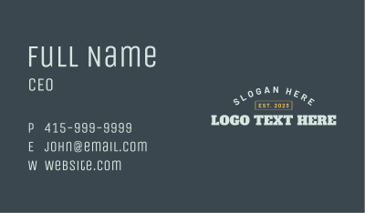 Apparel Hipster Wordmark Business Card Image Preview