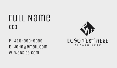 Paint Ink Letter W Business Card Image Preview