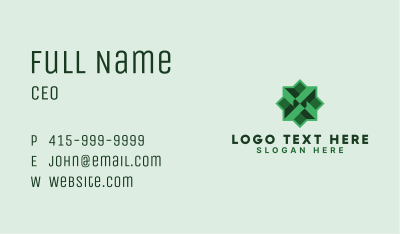 Green Geometric Star  Business Card Image Preview