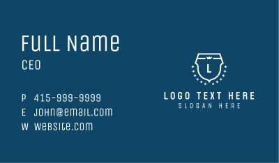 White Shield Crown Lettermark Business Card Image Preview