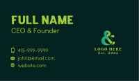 Green Ampersand Calligraphy Business Card Image Preview