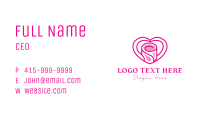 Pink Heart Rose Business Card Image Preview
