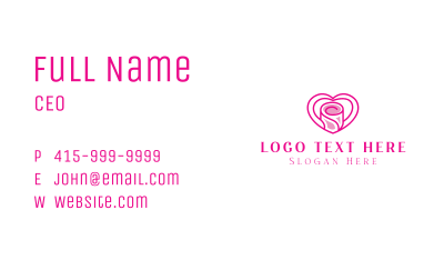 Pink Heart Rose Business Card Image Preview