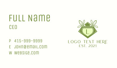 Green Perfume Letter  Business Card Image Preview