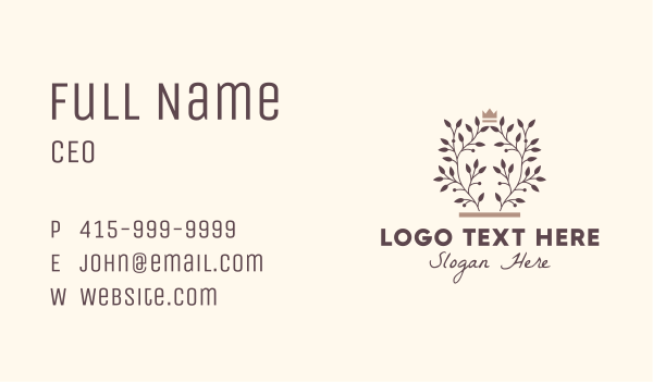 Nature Plant Crown Business Card Design Image Preview