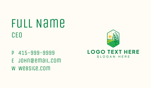 Agriculture Farm Field Business Card Design Image Preview