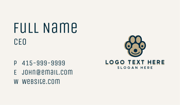 Dog Paw Vet Business Card Design Image Preview