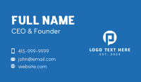 White Messaging Letter P Business Card Image Preview