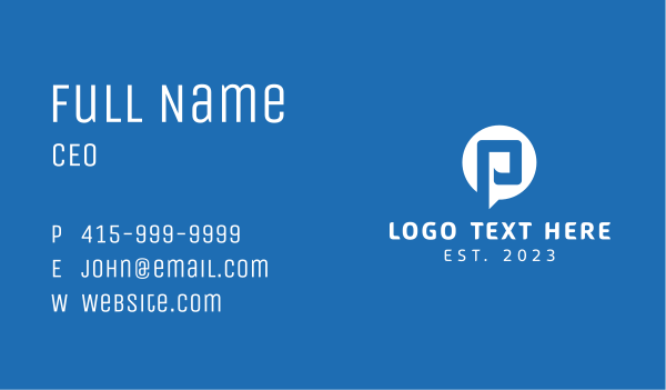 White Messaging Letter P Business Card Design Image Preview