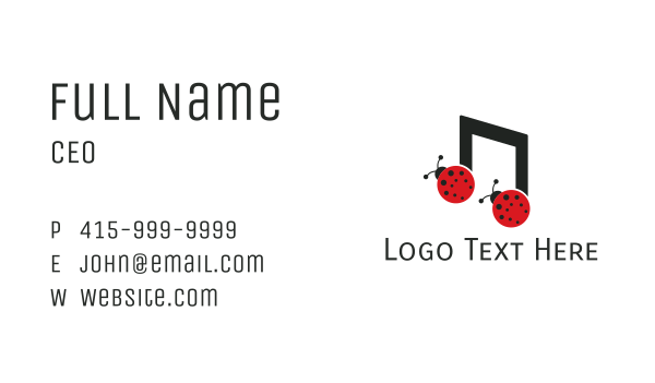 Music Lady Bug Beatle Business Card Design Image Preview