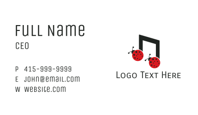 Music Lady Bug Beatle Business Card Image Preview