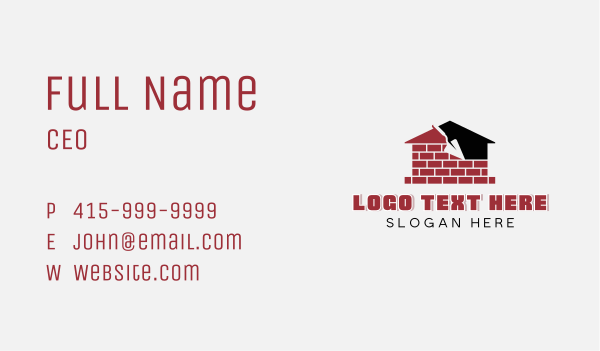 Brick Plastering Trowel Business Card Design Image Preview