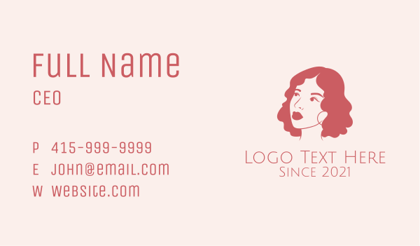 Curly Hair Salon Business Card Design Image Preview