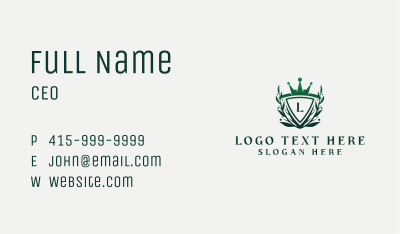Elegant Crown Shield Business Card Image Preview