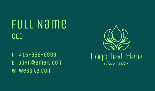 Green Natural Oil Business Card Design Image Preview