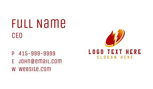 Lightning Power Energy Business Card Design Image Preview