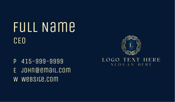 Luxury Ornamental Crest Business Card Design Image Preview