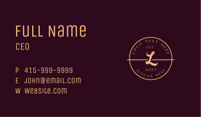 Vintage Script Lettermark Business Card Image Preview