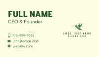 Green Abstract Hummingbird Business Card Design