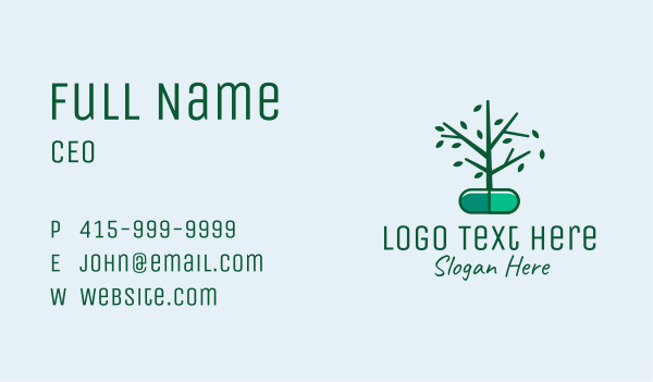 Herbal Medication Capsule  Business Card Design Image Preview