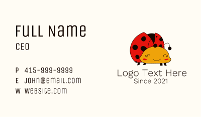 Cute Ladybug Mascot Business Card