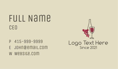 Minimalist Grape Wine Business Card Image Preview