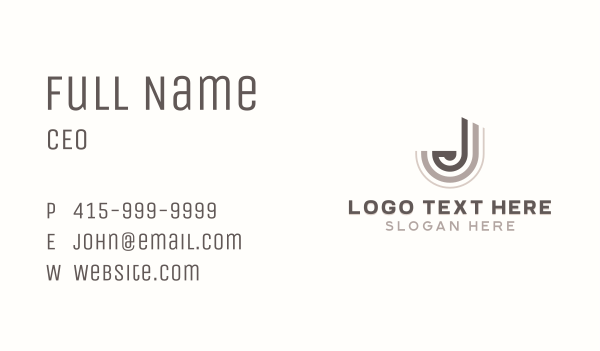Stylish Studio Letter J Business Card Design Image Preview