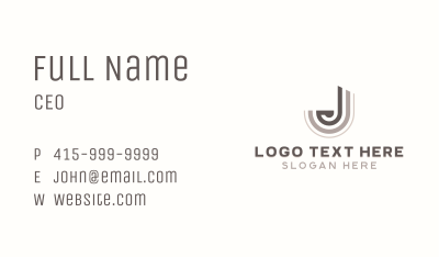 Stylish Studio Letter J Business Card Image Preview