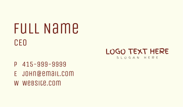 Brush Stroke Wordmark Business Card Design Image Preview