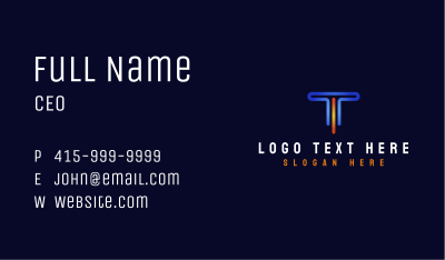Creative Tech Thermometer Letter T Business Card Image Preview