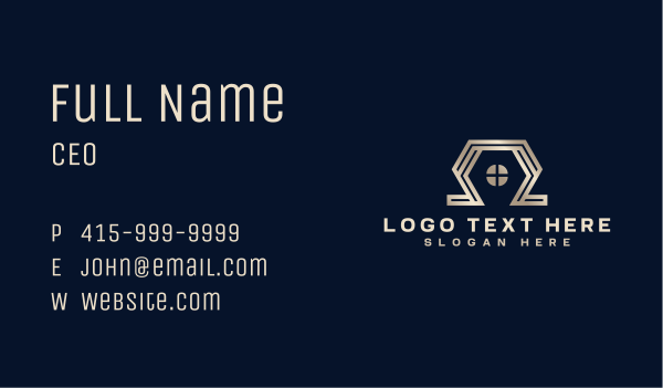 Hexagon House Builder Business Card Design Image Preview