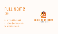 Retail Shopping Bag Letter  E Business Card Image Preview