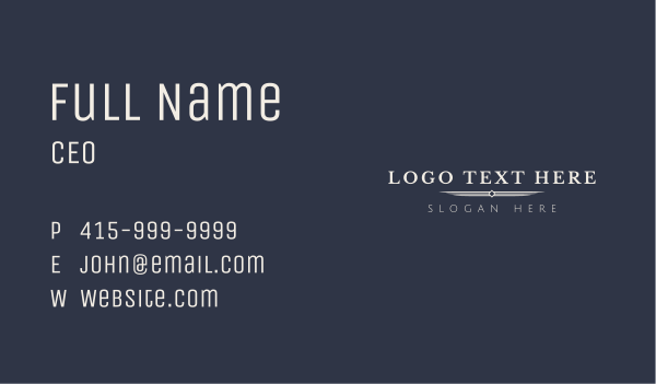 Classic Professional Wordmark Business Card Design Image Preview