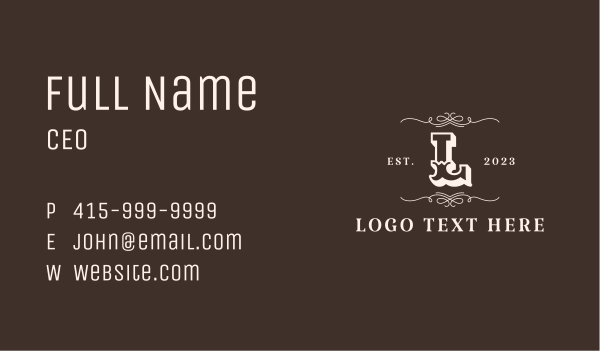 Western Countryside Letter  Business Card Design Image Preview