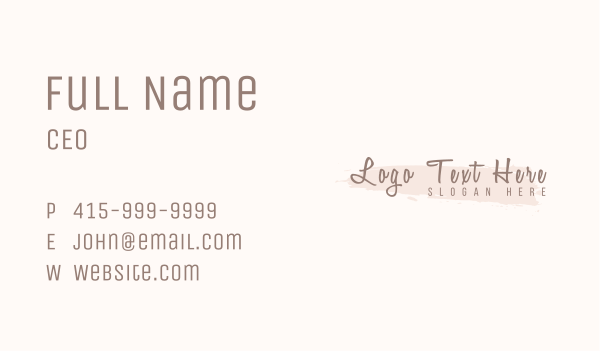 Feminine Cursive Wordmark Business Card Design Image Preview