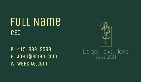 Yellow Flower Bunch Dome Business Card Design Image Preview