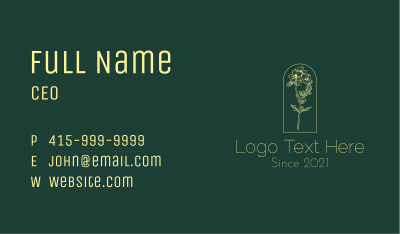 Yellow Flower Bunch Dome Business Card