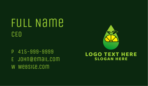 Citrus Lemon Oil  Business Card Design Image Preview