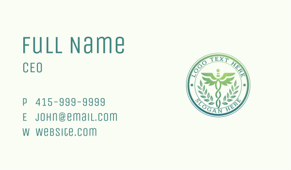 Clinic Hospital Caduceus Business Card Design Image Preview