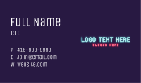 Neon Lights Wordmark Business Card Image Preview