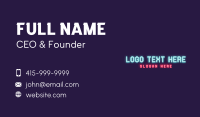 Neon Lights Wordmark Business Card Preview