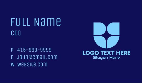 Blue Window Tech Shield Business Card Design Image Preview