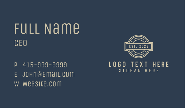 Retro Firm Badge Business Card Design Image Preview