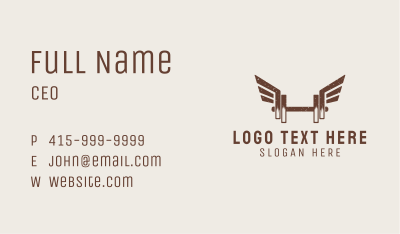 Bronze Dumbbell Wings Business Card