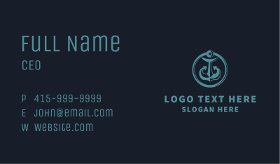 Anchor Marine Badge Business Card Image Preview