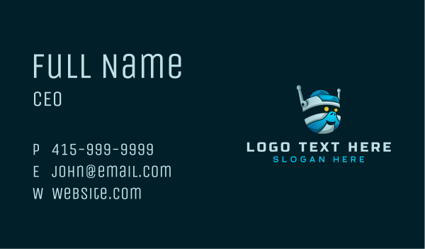 Tech Robot Gaming Business Card Design Image Preview