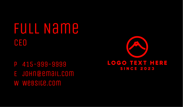 Red Volcano Emblem Business Card Design Image Preview