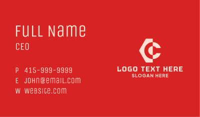 Digital Letter C Tag Business Card Image Preview