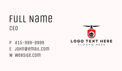 Flying Drone Surveillance Business Card Image Preview