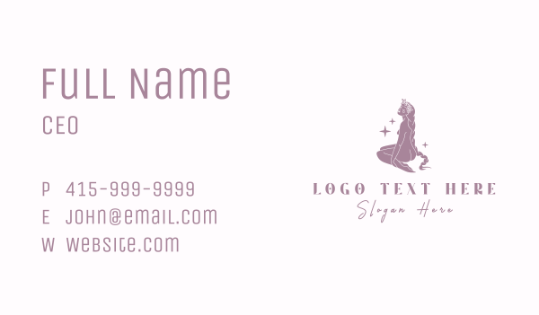 Flower Headpiece Naked Lady Business Card Design Image Preview